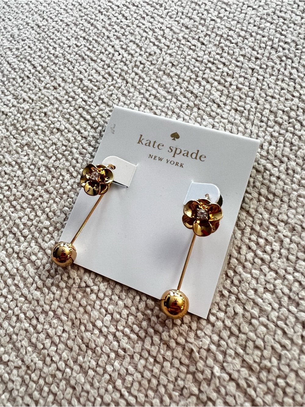 Kate Spade Shine On Flower Drop Earrings with Gold Accents - Picture 3 of 7